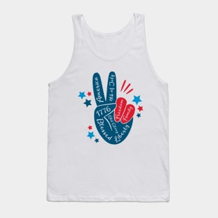 American flag peace sign hand Tank Top